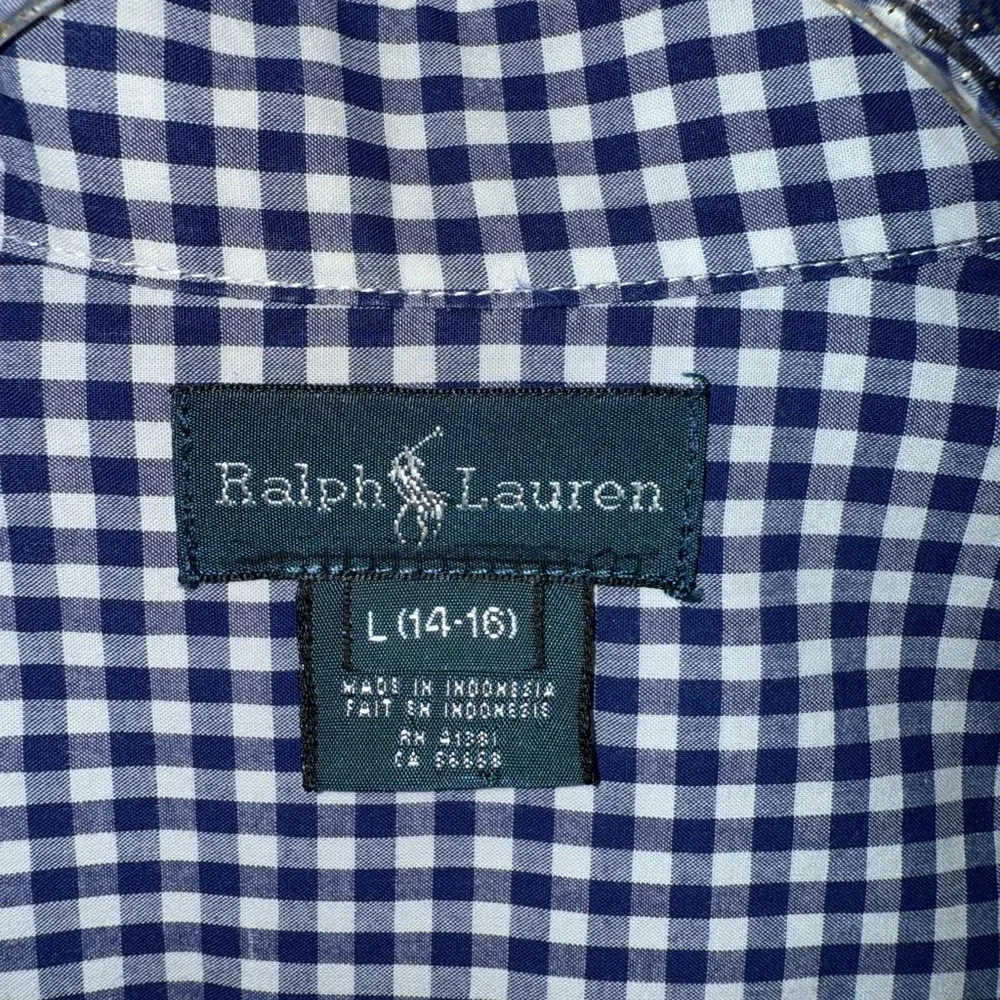Ralph Lauren Boy’s Blue & White Checkered Shirt Size Large (14-16)